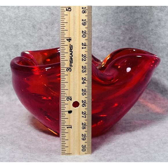 Vintage Murano Art Glass Bowl Ashtray Trinket Dish 6" Mid Century Modern Decor - Picture 10 of 11